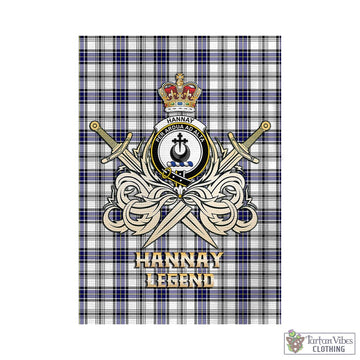 Hannay Tartan Garden Flag with Clan Crest and the Golden Sword of Courageous Legacy - Tartan Vibes Clothing