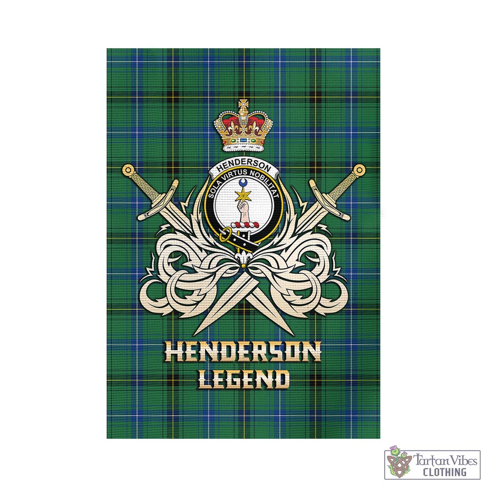 henderson-ancient-tartan-flag-with-clan-crest-and-the-golden-sword-of-courageous-legacy