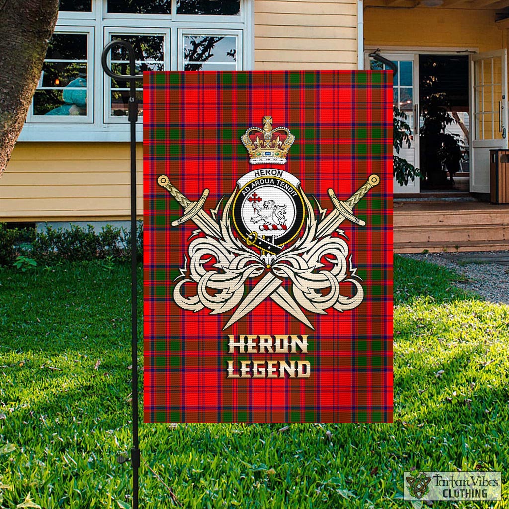heron-tartan-flag-with-clan-crest-and-the-golden-sword-of-courageous-legacy