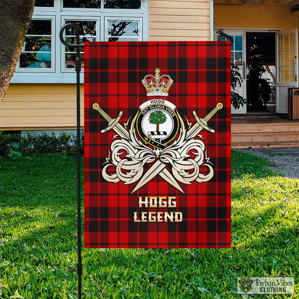 hogg-tartan-flag-with-clan-crest-and-the-golden-sword-of-courageous-legacy