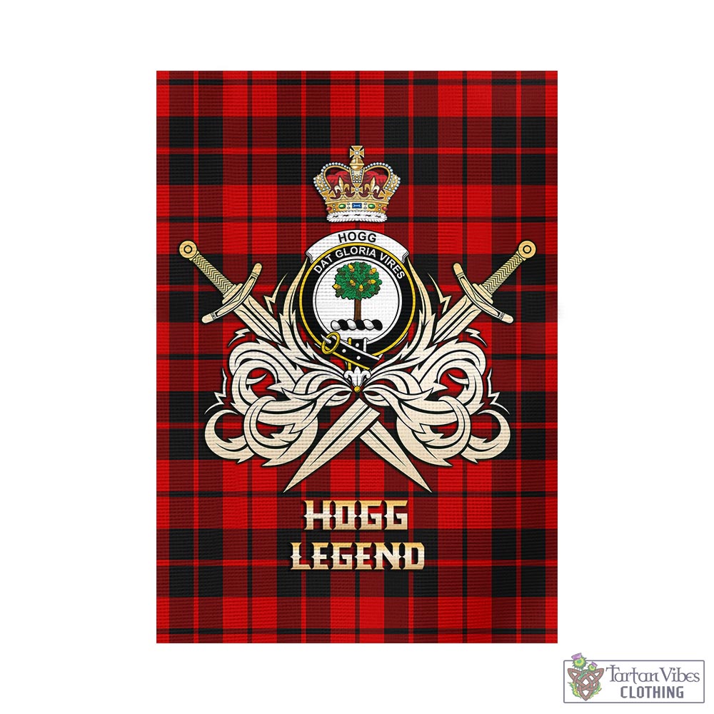 hogg-tartan-flag-with-clan-crest-and-the-golden-sword-of-courageous-legacy