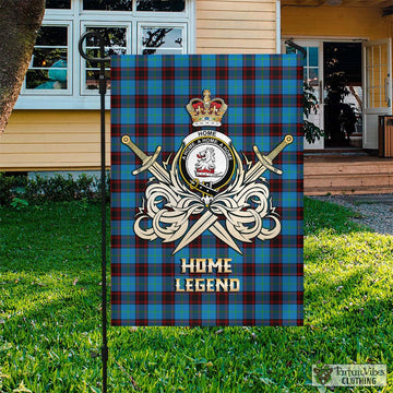 Home Ancient Tartan Flag with Clan Crest and the Golden Sword of Courageous Legacy