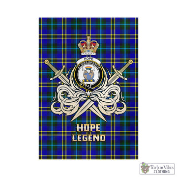 Hope Tartan Garden Flag with Clan Crest and the Golden Sword of Courageous Legacy - Tartan Vibes Clothing
