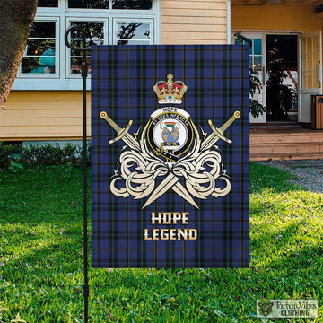 Hope (Vere-Weir) Tartan Flag with Clan Crest and the Golden Sword of Courageous Legacy