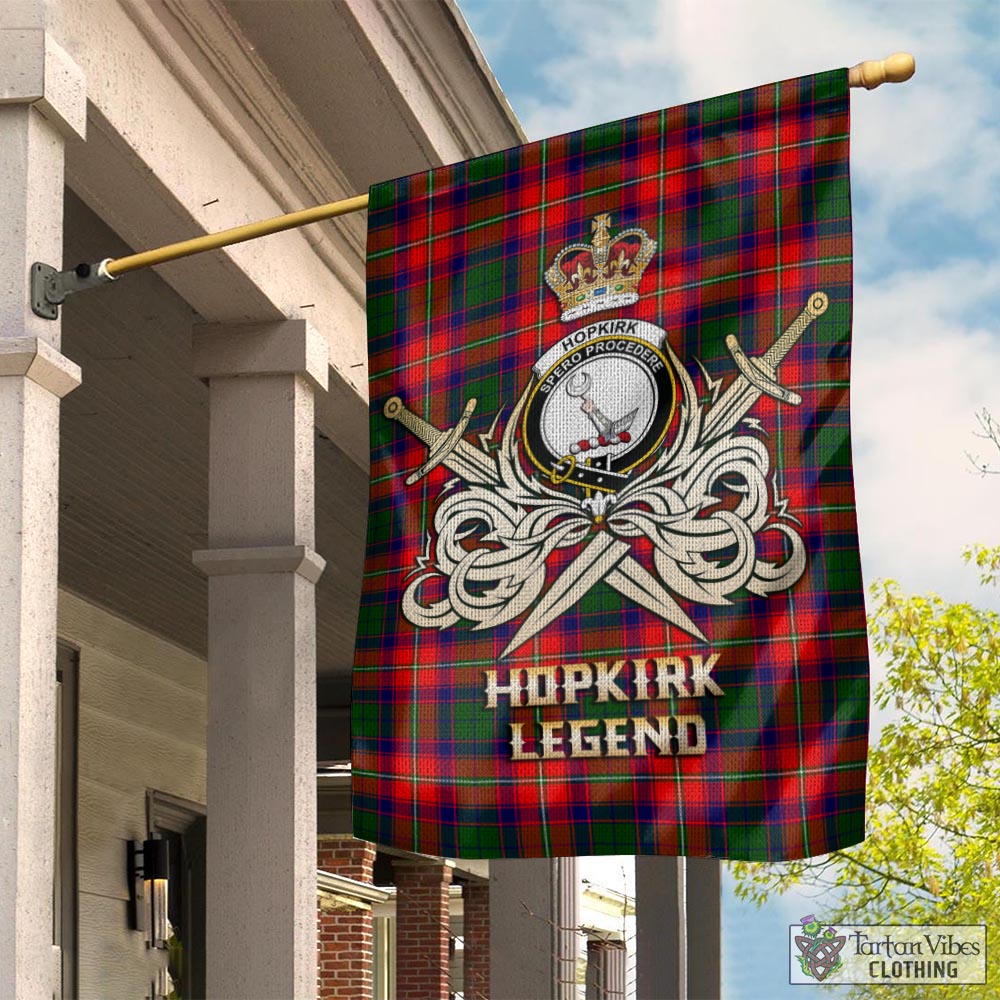 hopkirk-tartan-flag-with-clan-crest-and-the-golden-sword-of-courageous-legacy