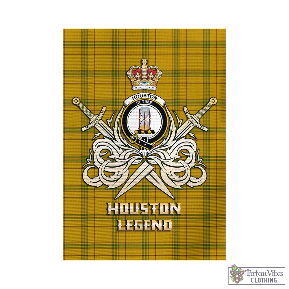 houston-tartan-flag-with-clan-crest-and-the-golden-sword-of-courageous-legacy