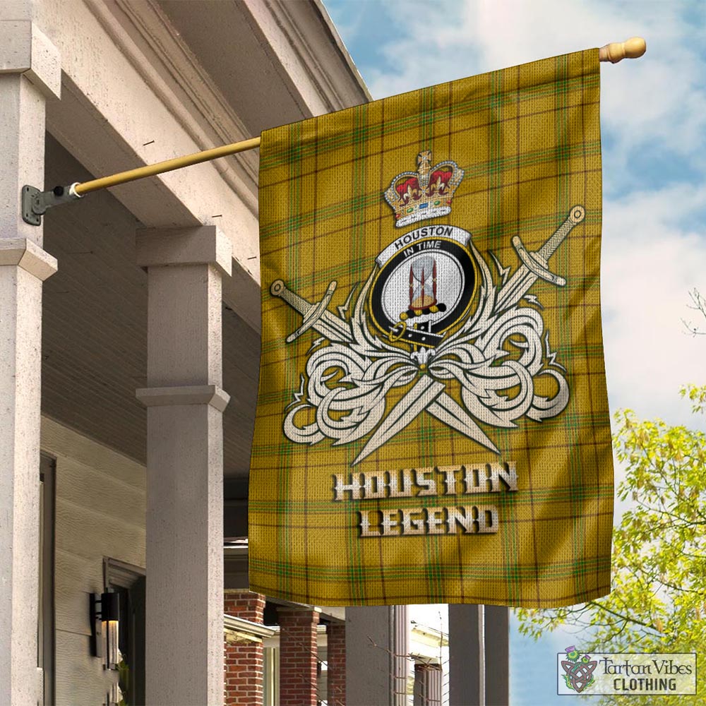 houston-tartan-flag-with-clan-crest-and-the-golden-sword-of-courageous-legacy