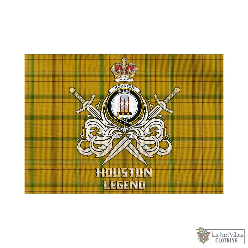 houston-tartan-flag-with-clan-crest-and-the-golden-sword-of-courageous-legacy