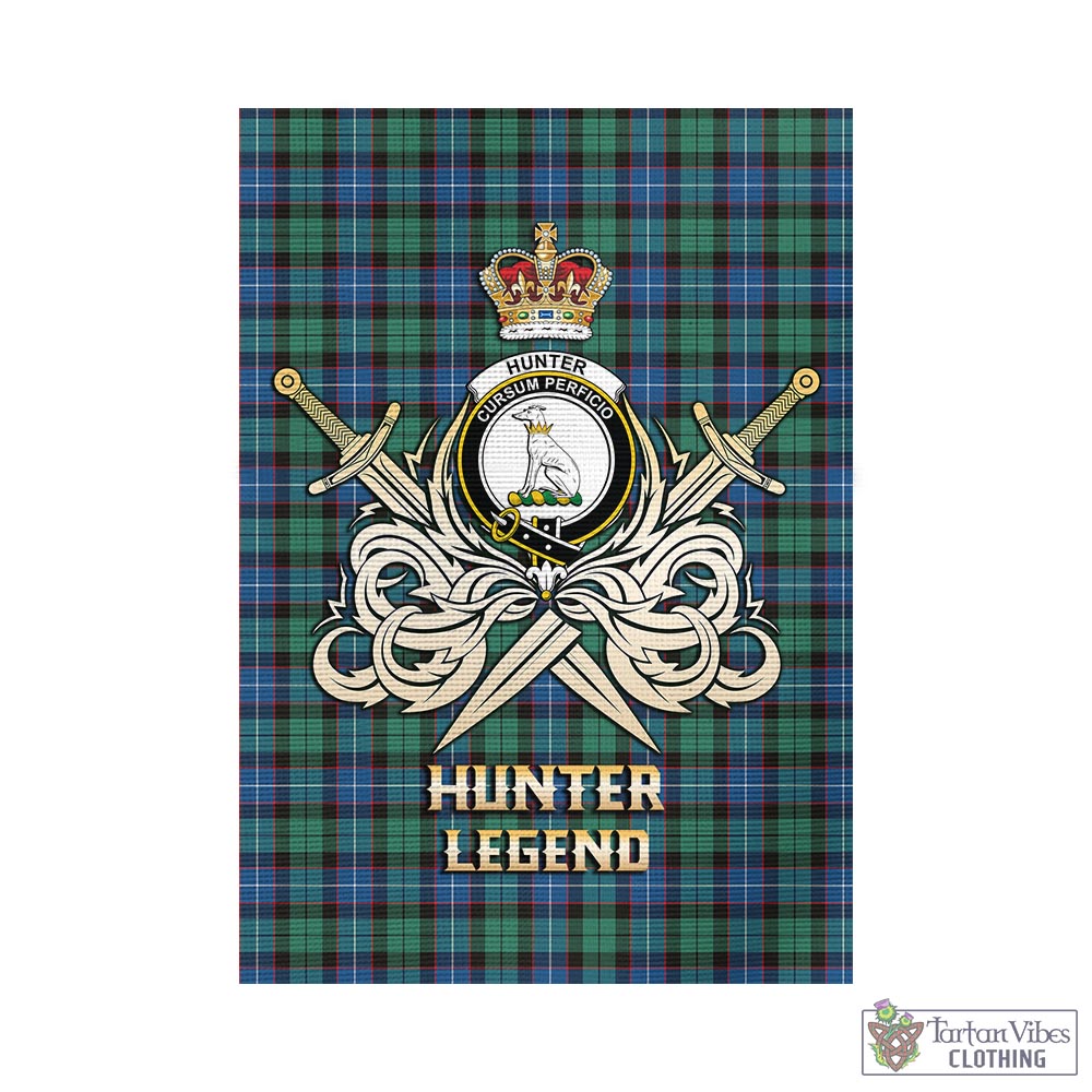 hunter-ancient-tartan-flag-with-clan-crest-and-the-golden-sword-of-courageous-legacy