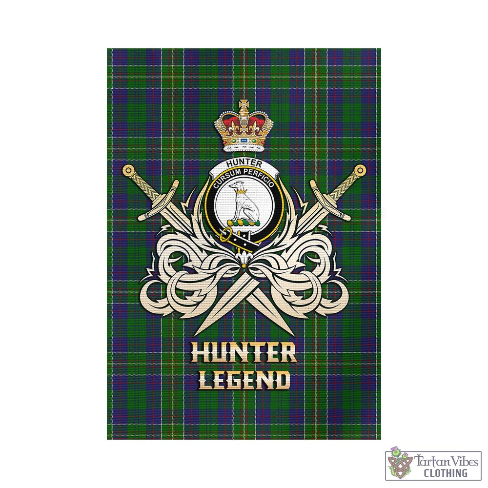 hunter-of-hunterston-tartan-flag-with-clan-crest-and-the-golden-sword-of-courageous-legacy