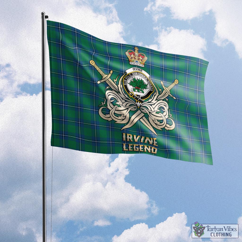 irvine-ancient-tartan-flag-with-clan-crest-and-the-golden-sword-of-courageous-legacy