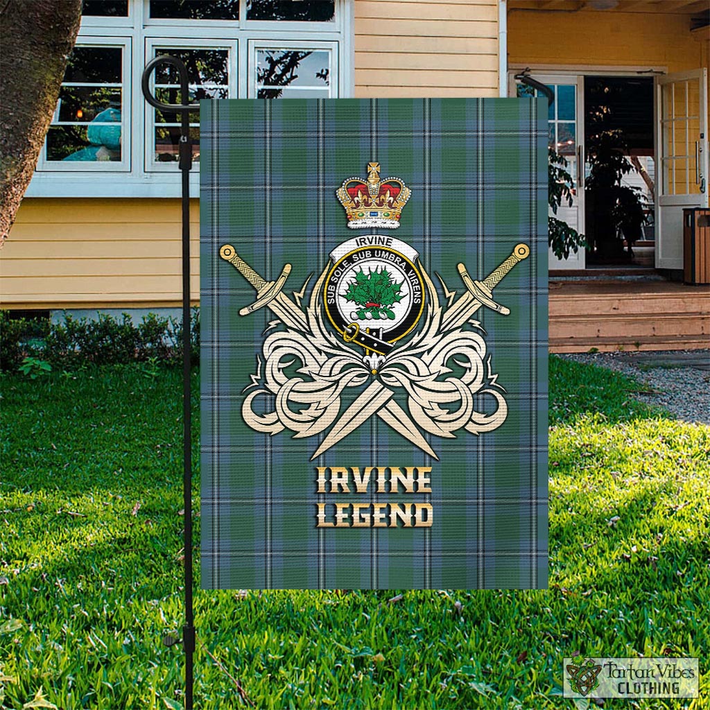 irvine-of-drum-tartan-flag-with-clan-crest-and-the-golden-sword-of-courageous-legacy