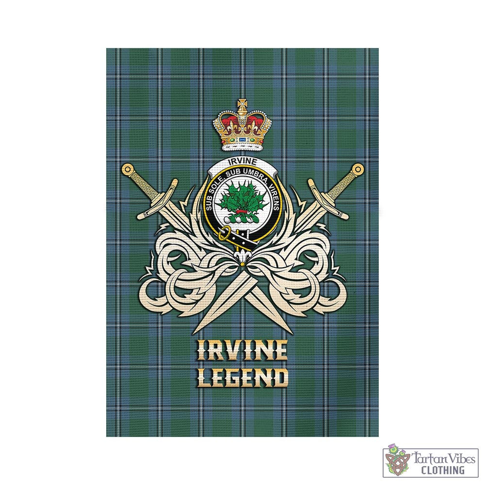 irvine-of-drum-tartan-flag-with-clan-crest-and-the-golden-sword-of-courageous-legacy