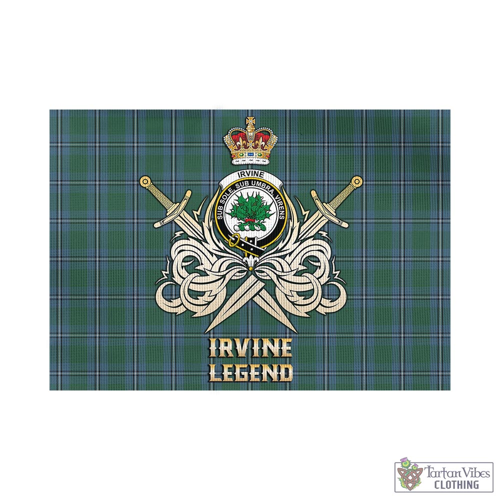 irvine-of-drum-tartan-flag-with-clan-crest-and-the-golden-sword-of-courageous-legacy