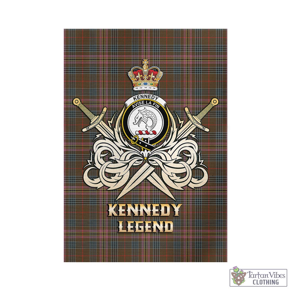 kennedy-weathered-tartan-flag-with-clan-crest-and-the-golden-sword-of-courageous-legacy