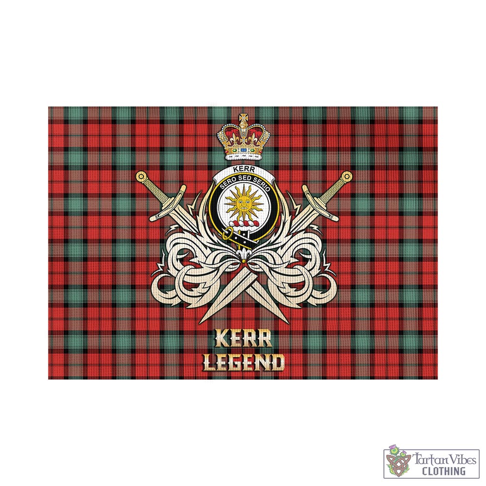 kerr-ancient-tartan-flag-with-clan-crest-and-the-golden-sword-of-courageous-legacy