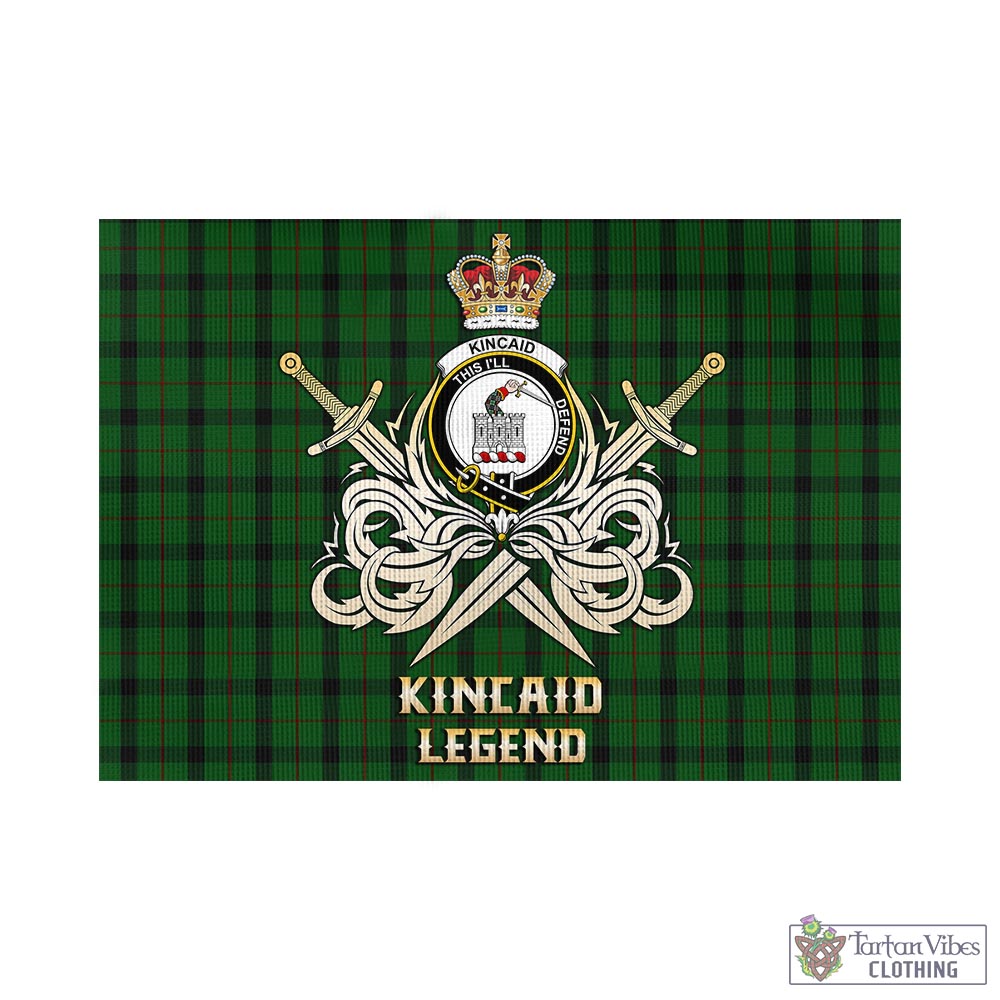 kincaid-tartan-flag-with-clan-crest-and-the-golden-sword-of-courageous-legacy