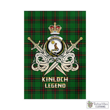 Kinloch Tartan Garden Flag with Clan Crest and the Golden Sword of Courageous Legacy - Tartan Vibes Clothing