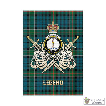 Kirkpatrick Tartan Garden Flag with Clan Crest and the Golden Sword of Courageous Legacy - Tartan Vibes Clothing