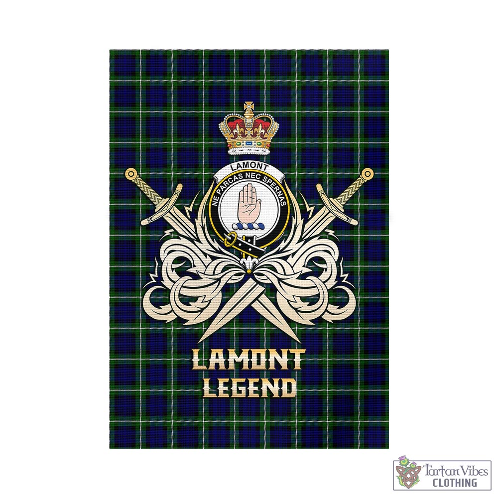 lamont-modern-tartan-flag-with-clan-crest-and-the-golden-sword-of-courageous-legacy