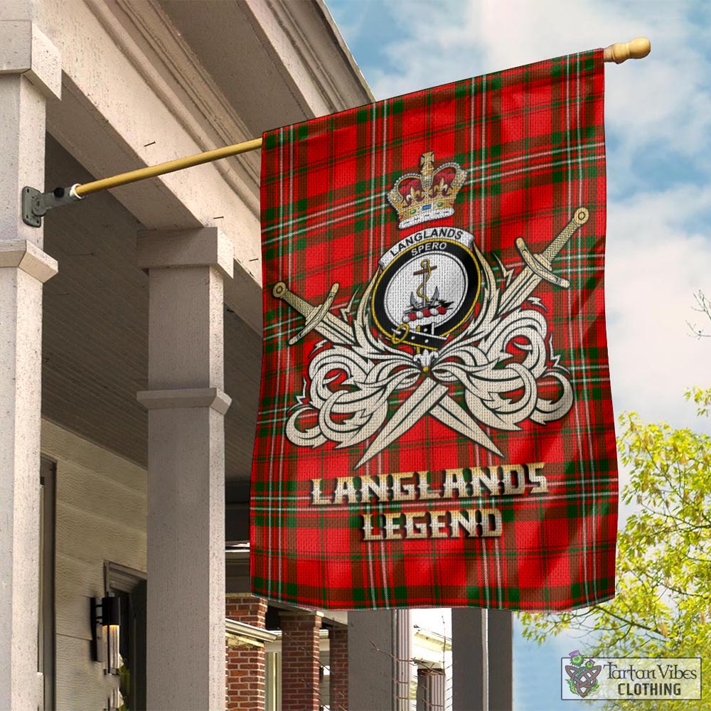 langlands-tartan-flag-with-clan-crest-and-the-golden-sword-of-courageous-legacy