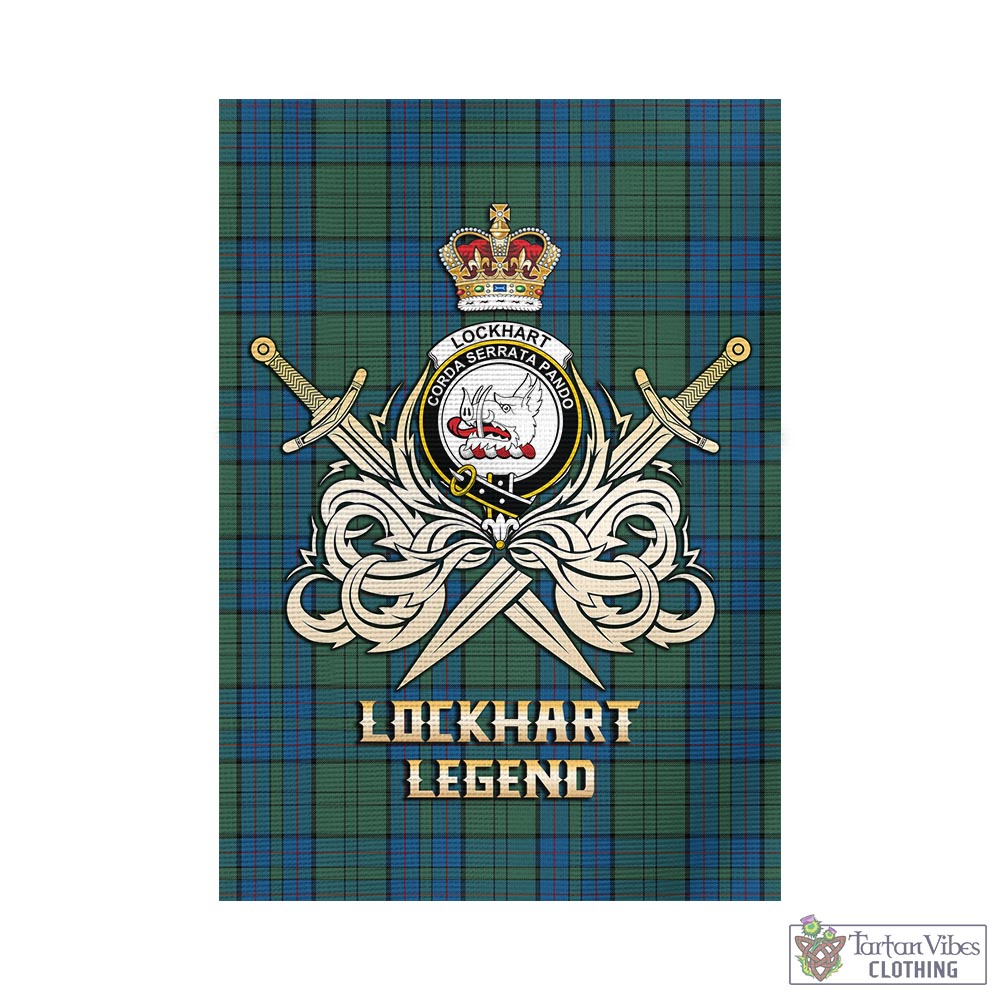 lockhart-tartan-flag-with-clan-crest-and-the-golden-sword-of-courageous-legacy