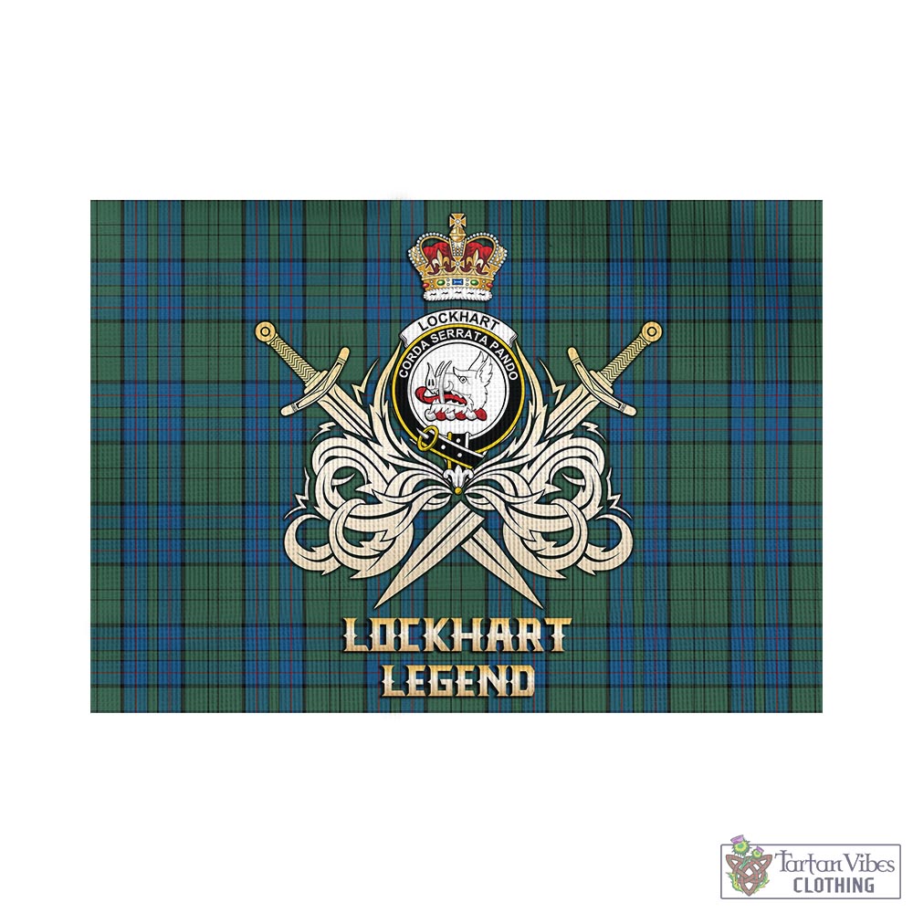 lockhart-tartan-flag-with-clan-crest-and-the-golden-sword-of-courageous-legacy