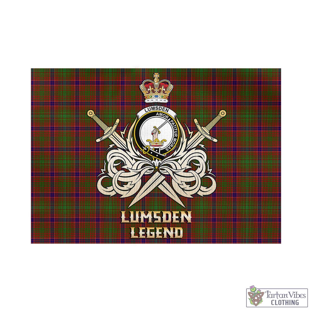 lumsden-tartan-flag-with-clan-crest-and-the-golden-sword-of-courageous-legacy