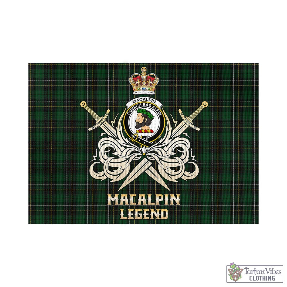 macalpin-tartan-flag-with-clan-crest-and-the-golden-sword-of-courageous-legacy