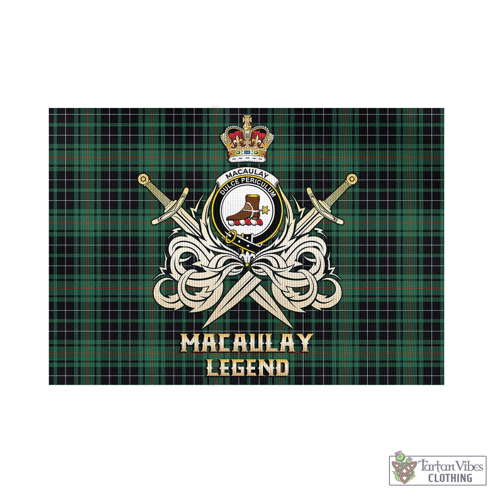 macaulay-hunting-ancient-tartan-flag-with-clan-crest-and-the-golden-sword-of-courageous-legacy